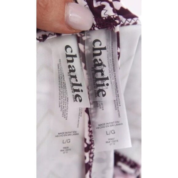 Charlie by Matthew Zink MZ Jerry Bandana Halter Bikini Swimsuit Purple Sz Large - Picture 8 of 9